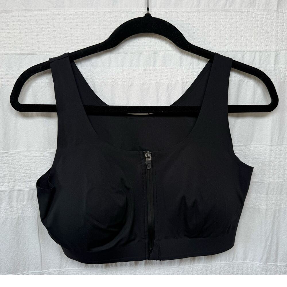 Zyia Active Front Zip Black Front Zippered Sports Bra